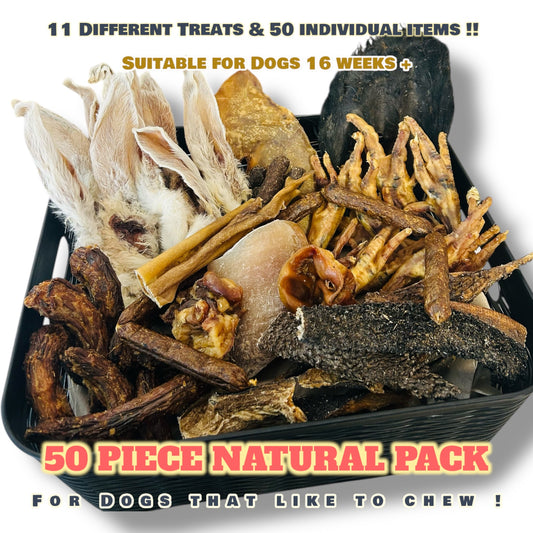 50 Piece Natural Treat bundle - For Dogs 16 weeks