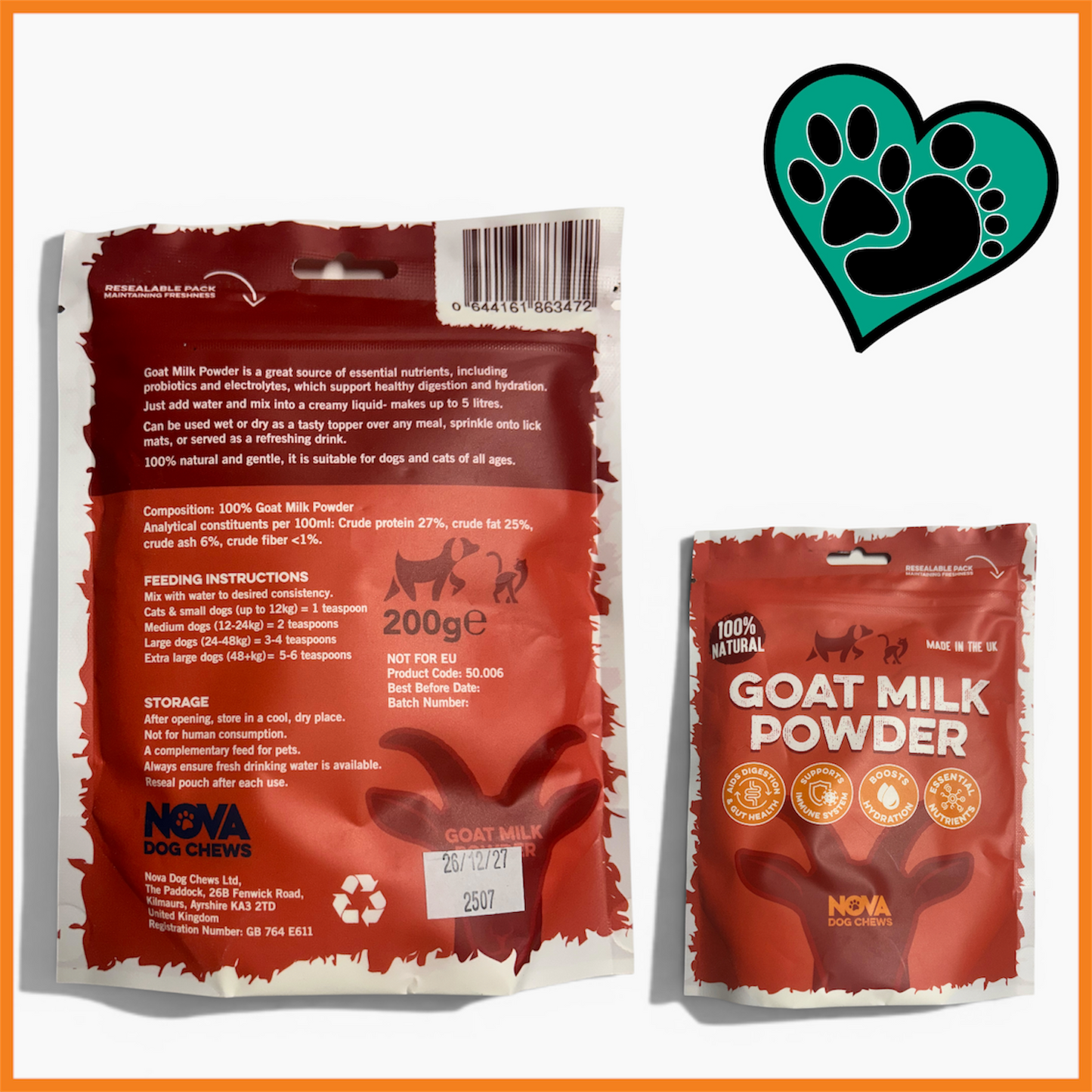 Goat Milk Powder 200g - For Dogs and Cats
