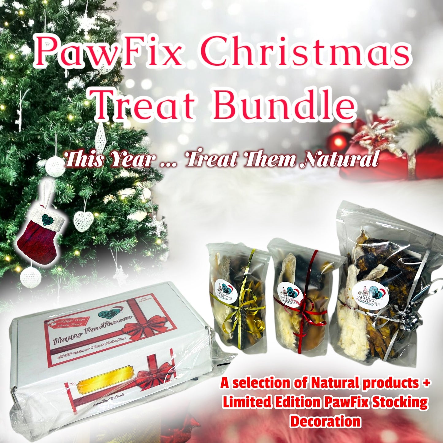 PawFix Christmas Treat Range Selection - Treat boxes and Stocking Stocking Fillers