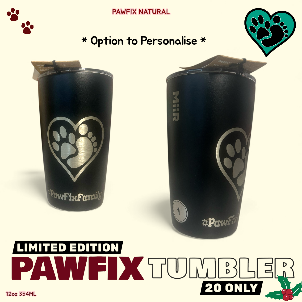 PawFix Natural 12oz Tumbler - Limited Edition